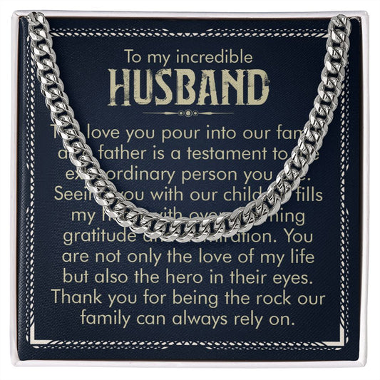 Classic Cuban Link Chain Necklace for Husband