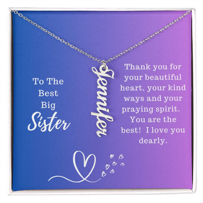 Big Sister - Personalized Vertical Name Necklace