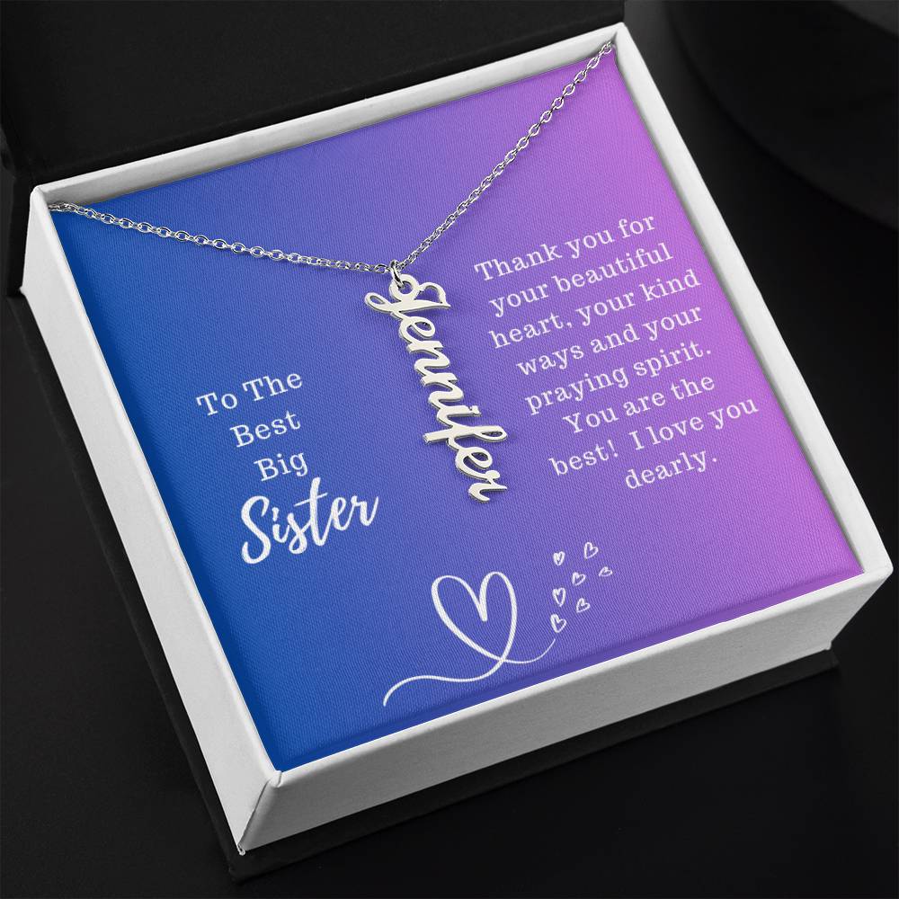 Big Sister - Personalized Vertical Name Necklace