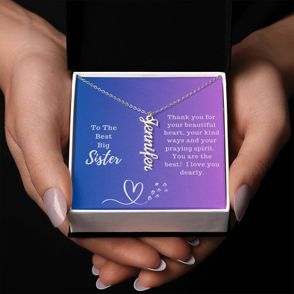 Big Sister - Personalized Vertical Name Necklace