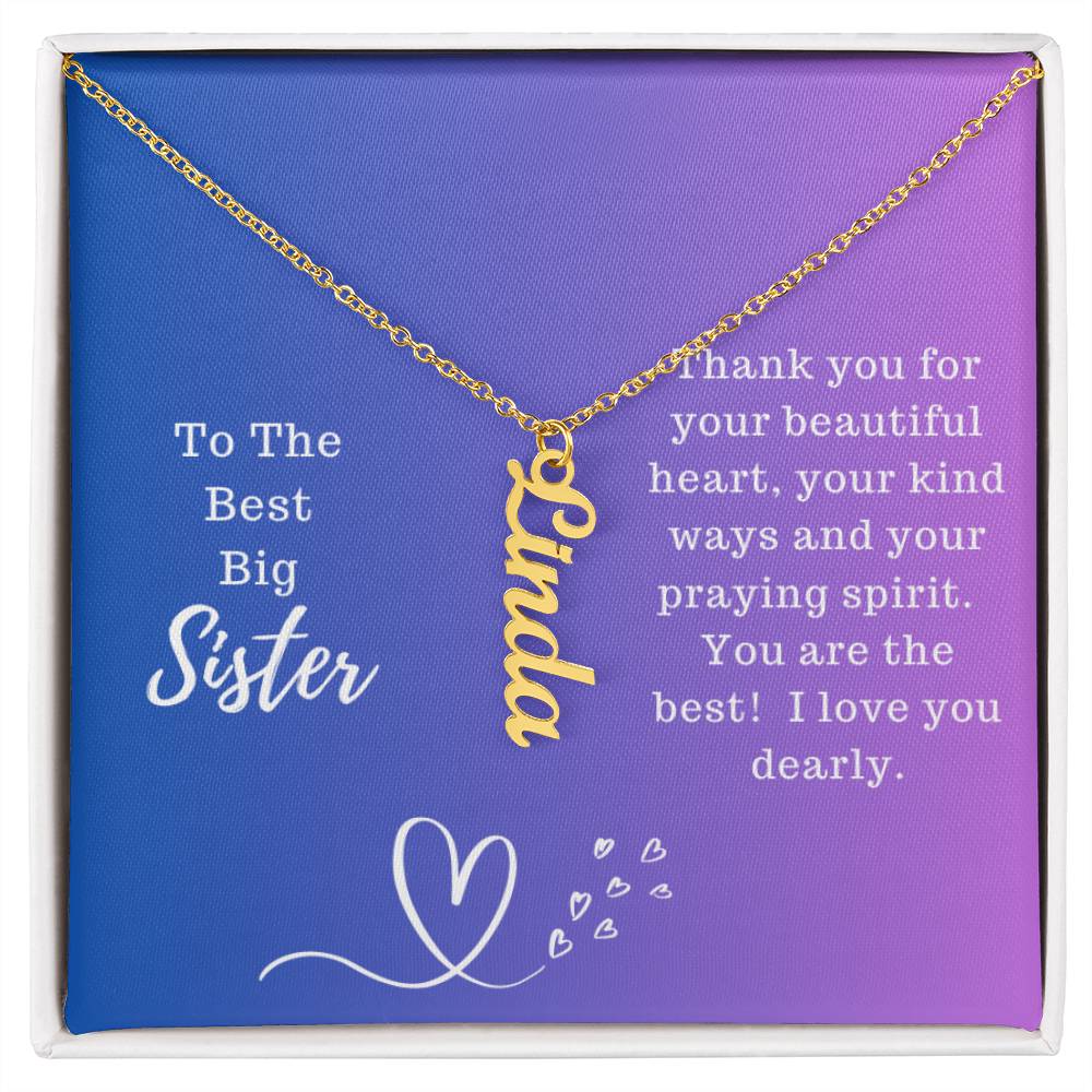 Big Sister - Personalized Vertical Name Necklace