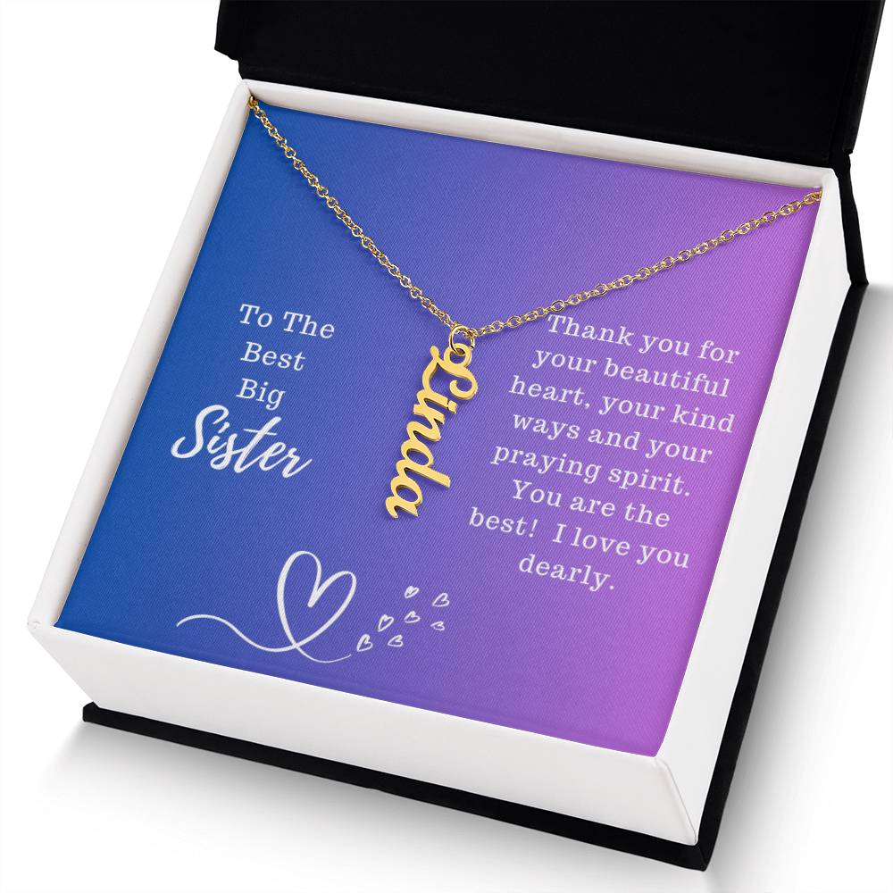 Big Sister - Personalized Vertical Name Necklace