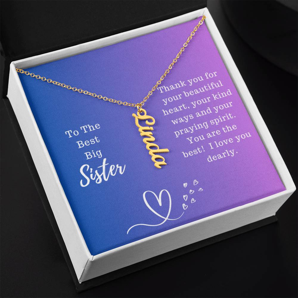 Big Sister - Personalized Vertical Name Necklace