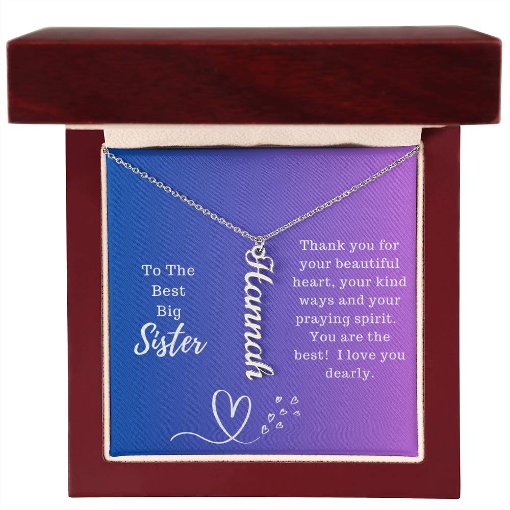 Big Sister - Personalized Vertical Name Necklace