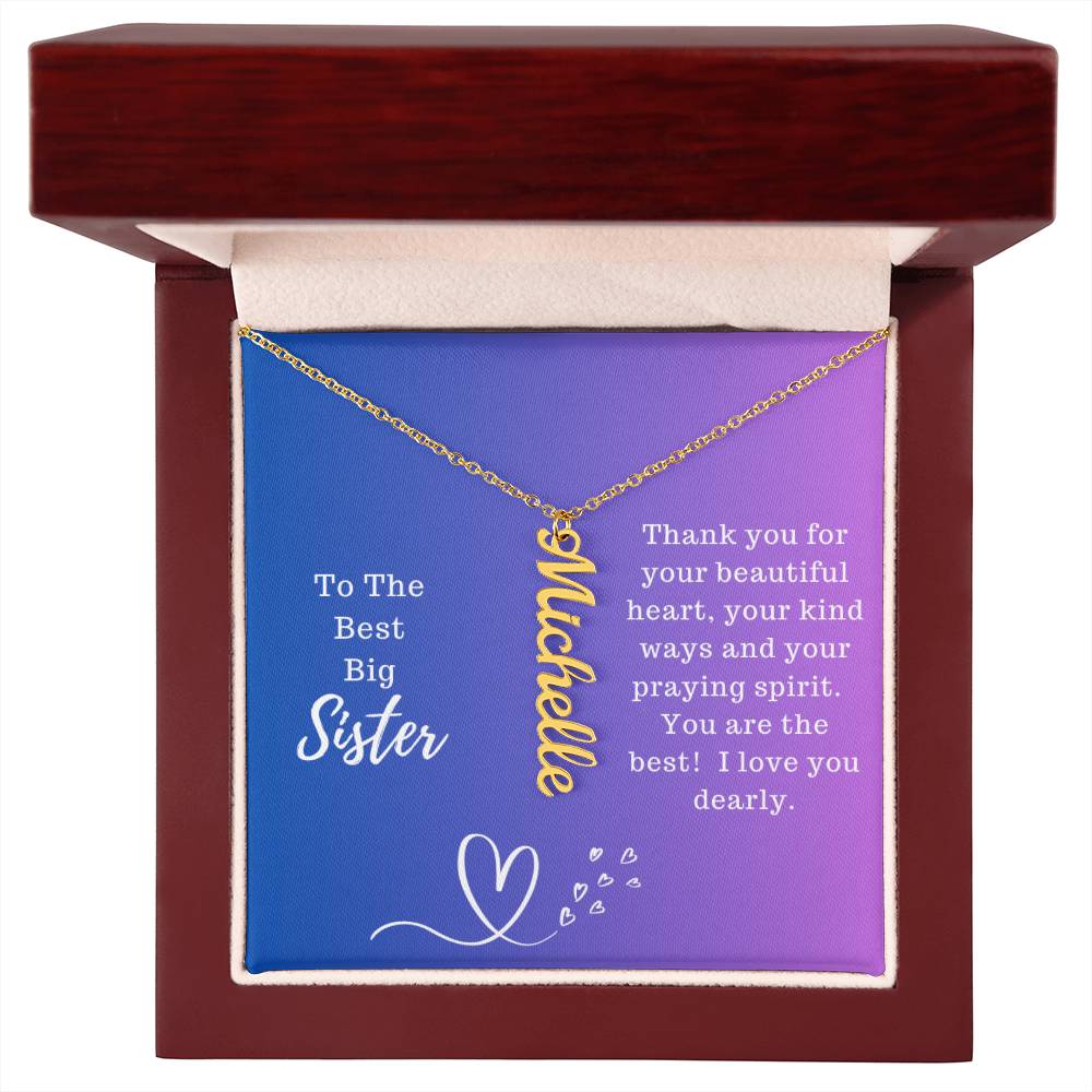 Big Sister - Personalized Vertical Name Necklace